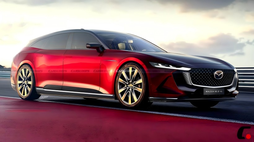 Benchmarking van de BMW M340i met een klassiek schietremontwerp: conceptweergave van de Mazda Mazda EZ-6 Touring Variant